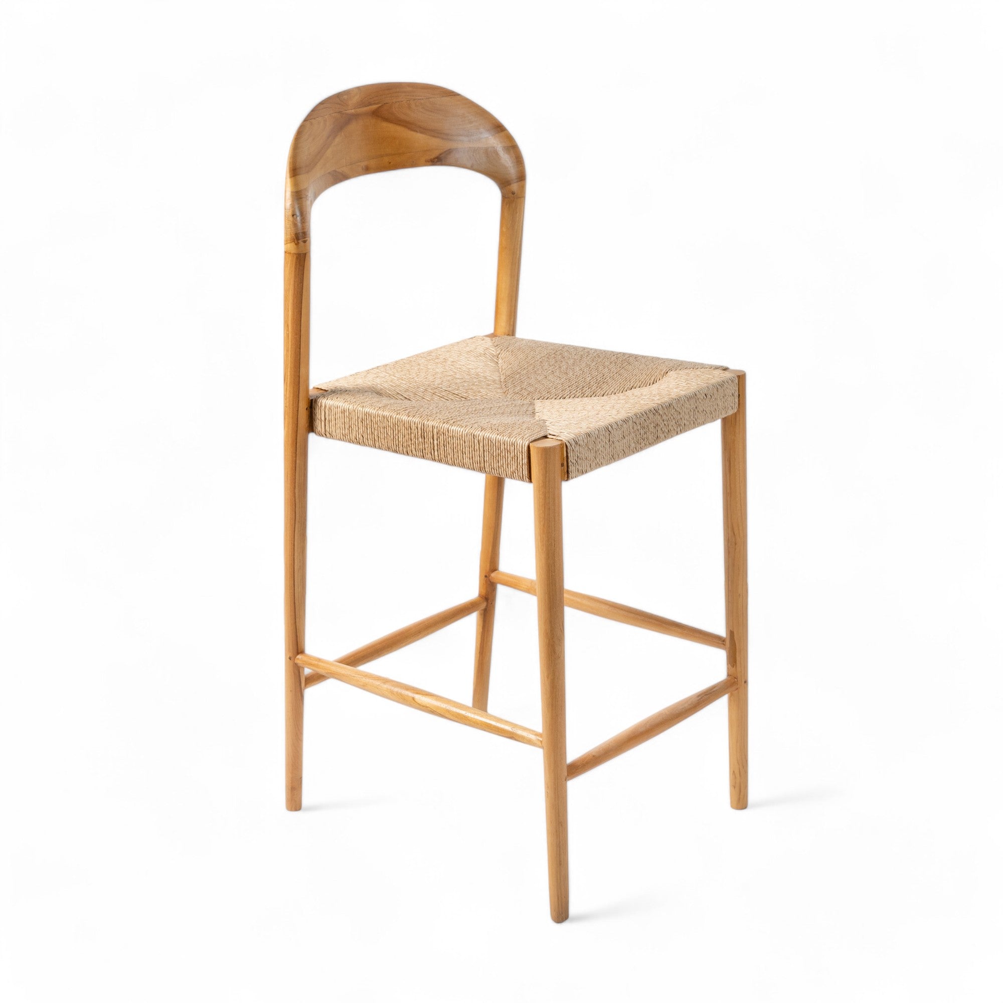 Counter Stool 'Cemagi' in Teak and Rope