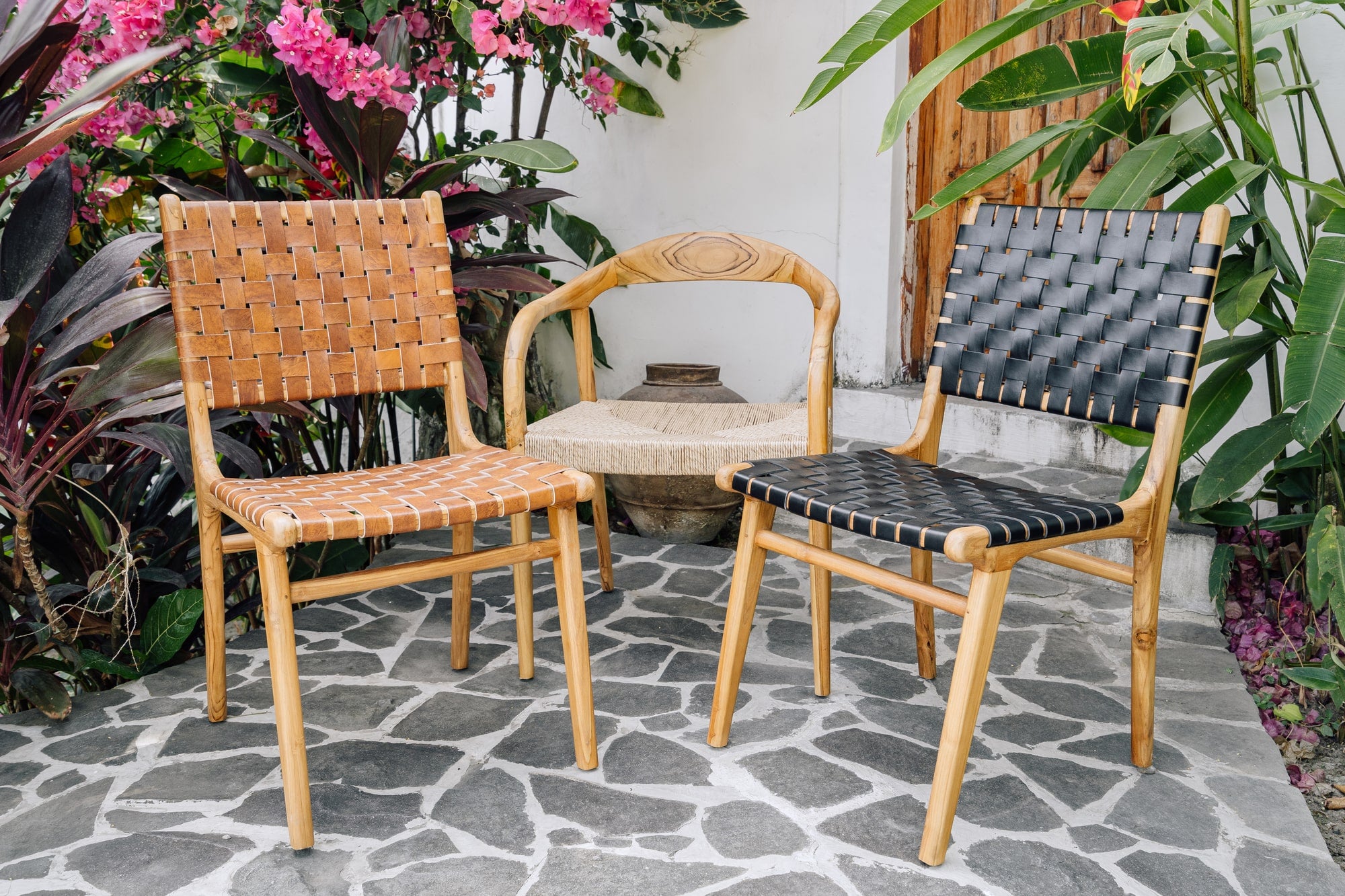 Chair 'Umalas' in Teak and Leather