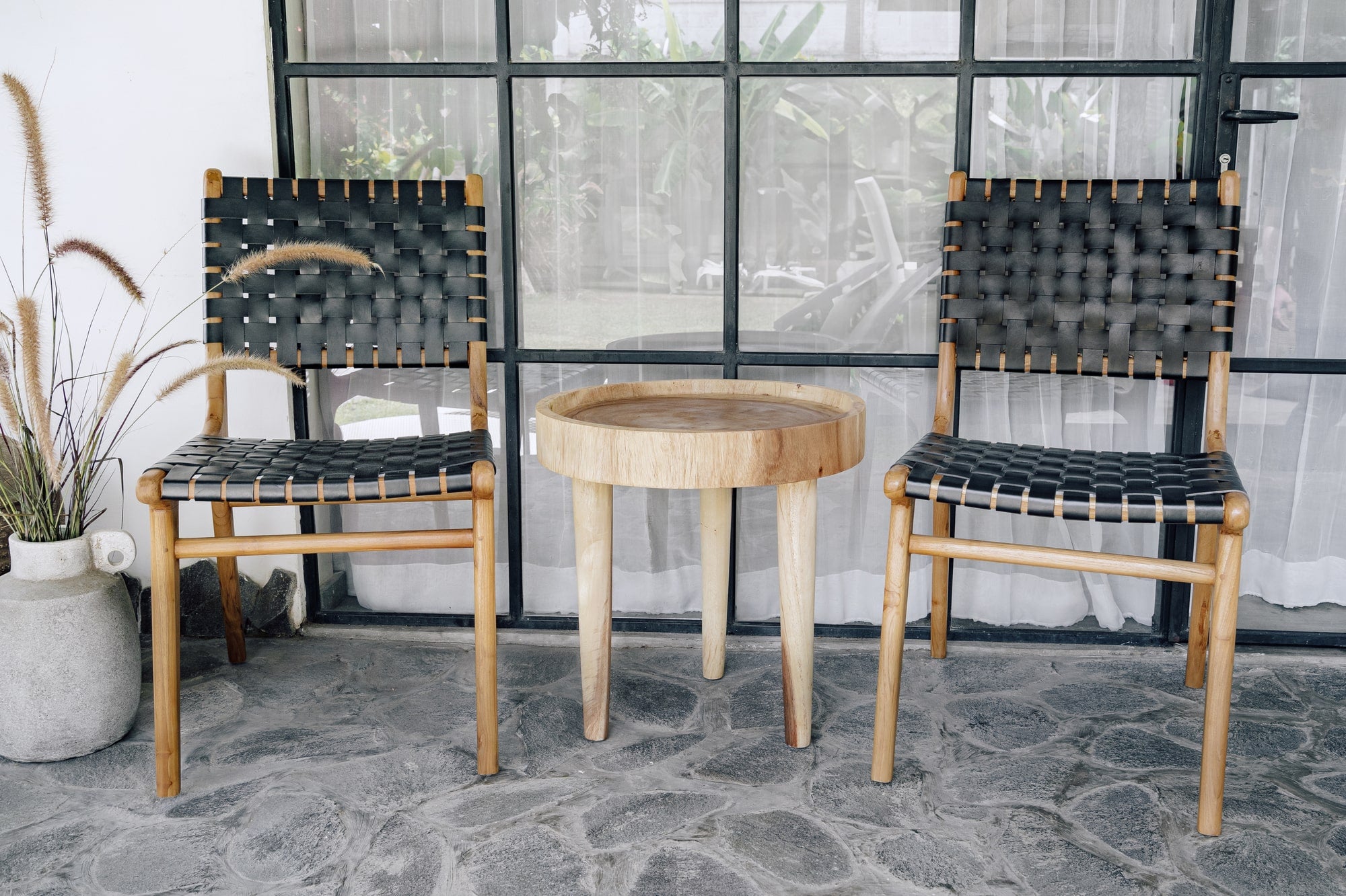 Chair 'Umalas' in Teak and Leather