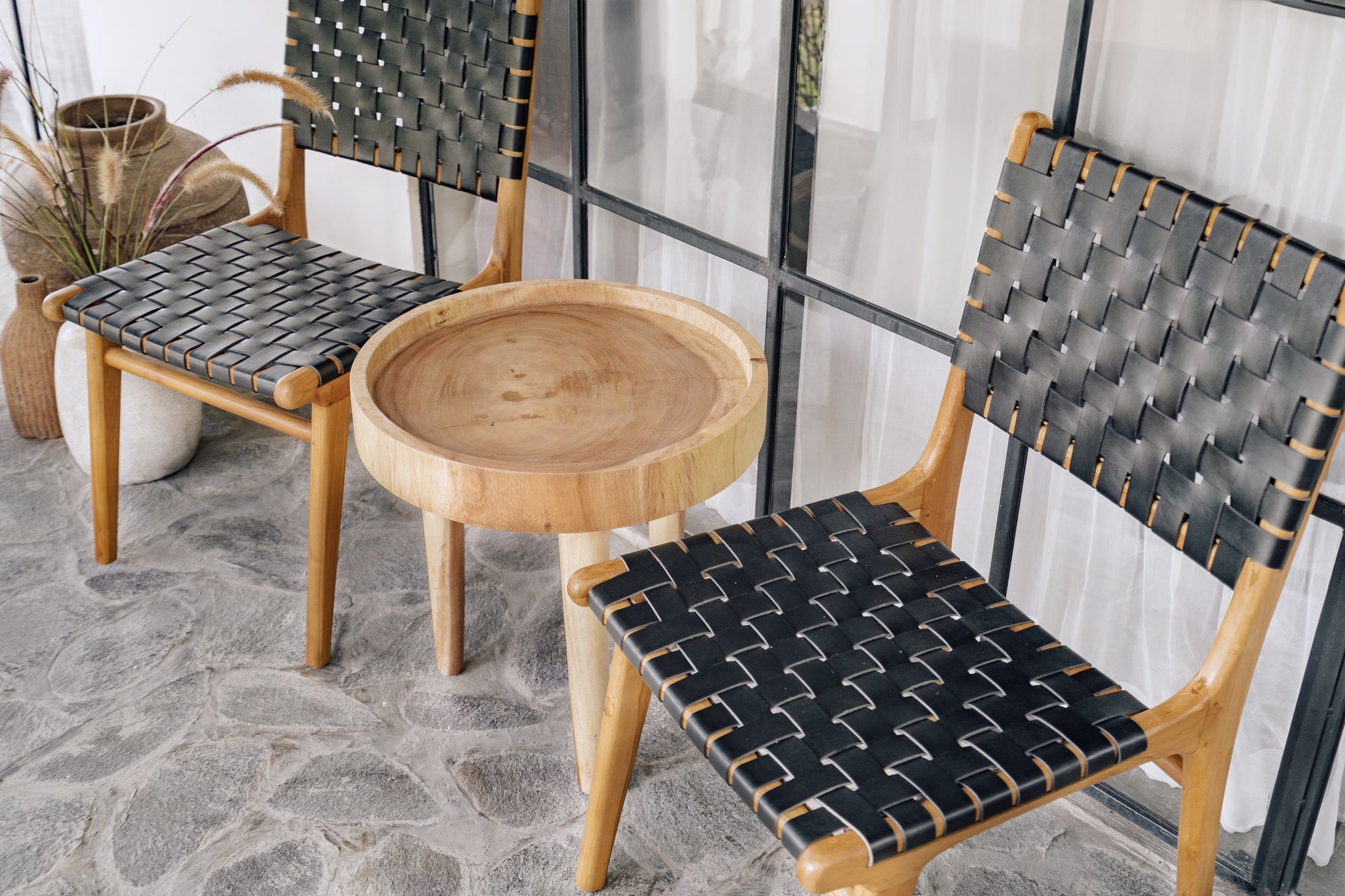 Chair 'Umalas' in Teak and Leather