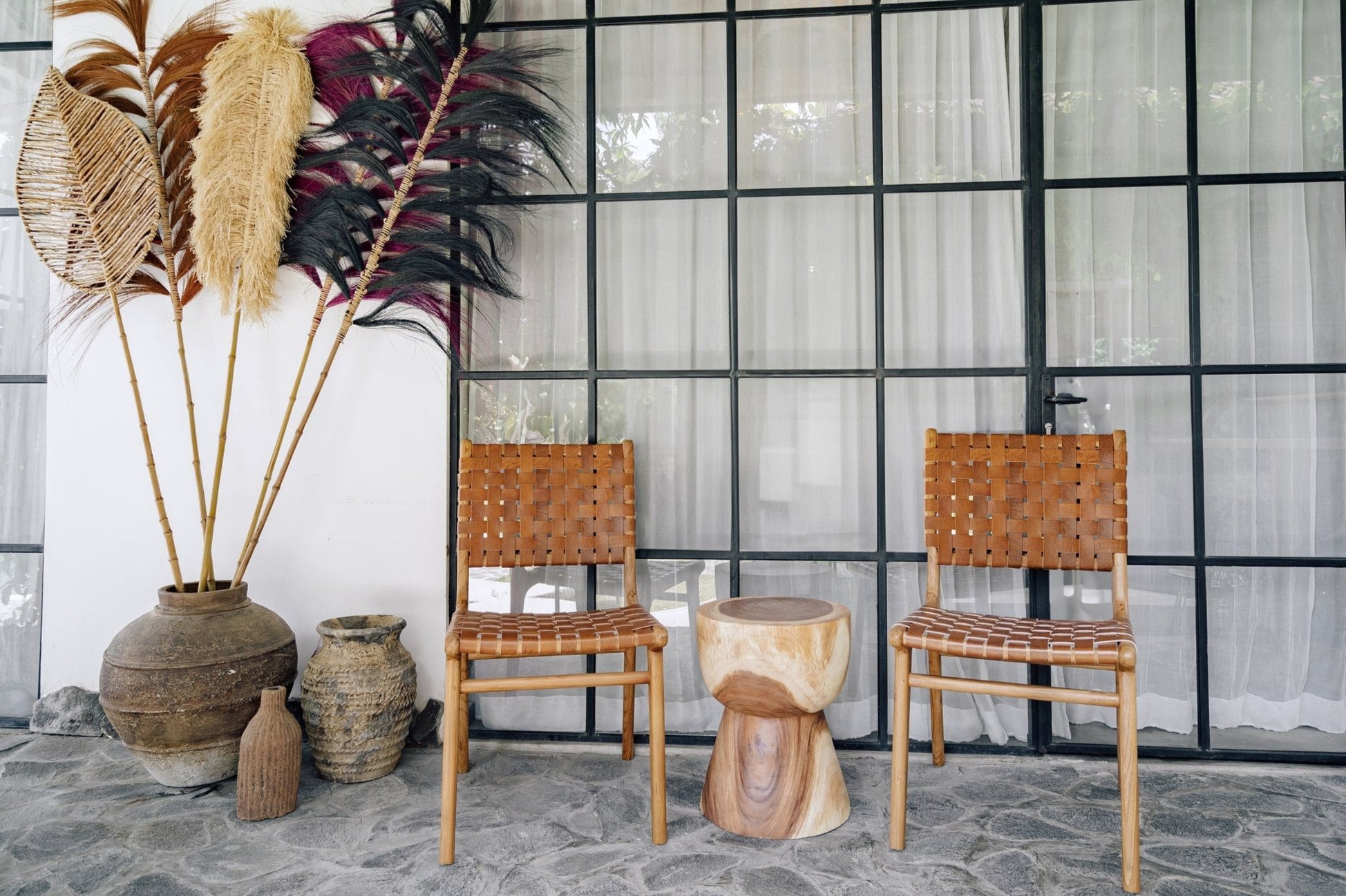 Chair 'Sanur' in Teak and Leather