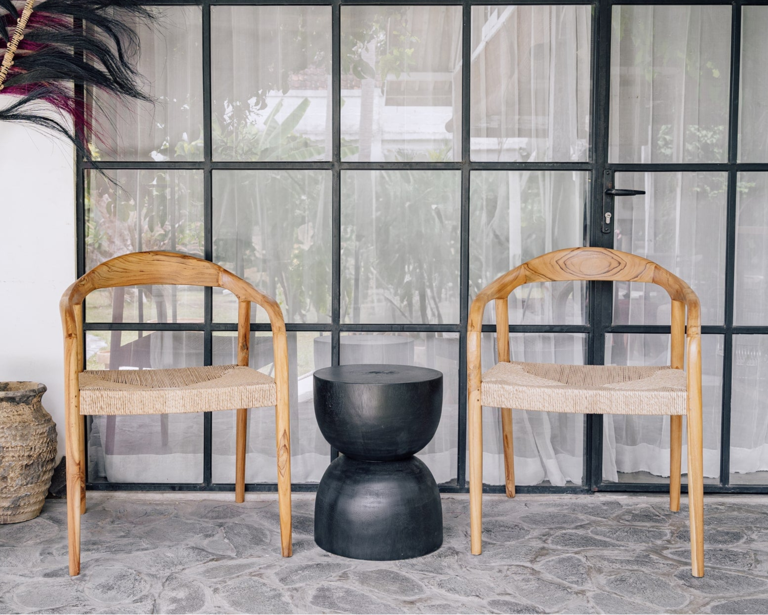1/2 Cupped 'Java' Stool - Black
