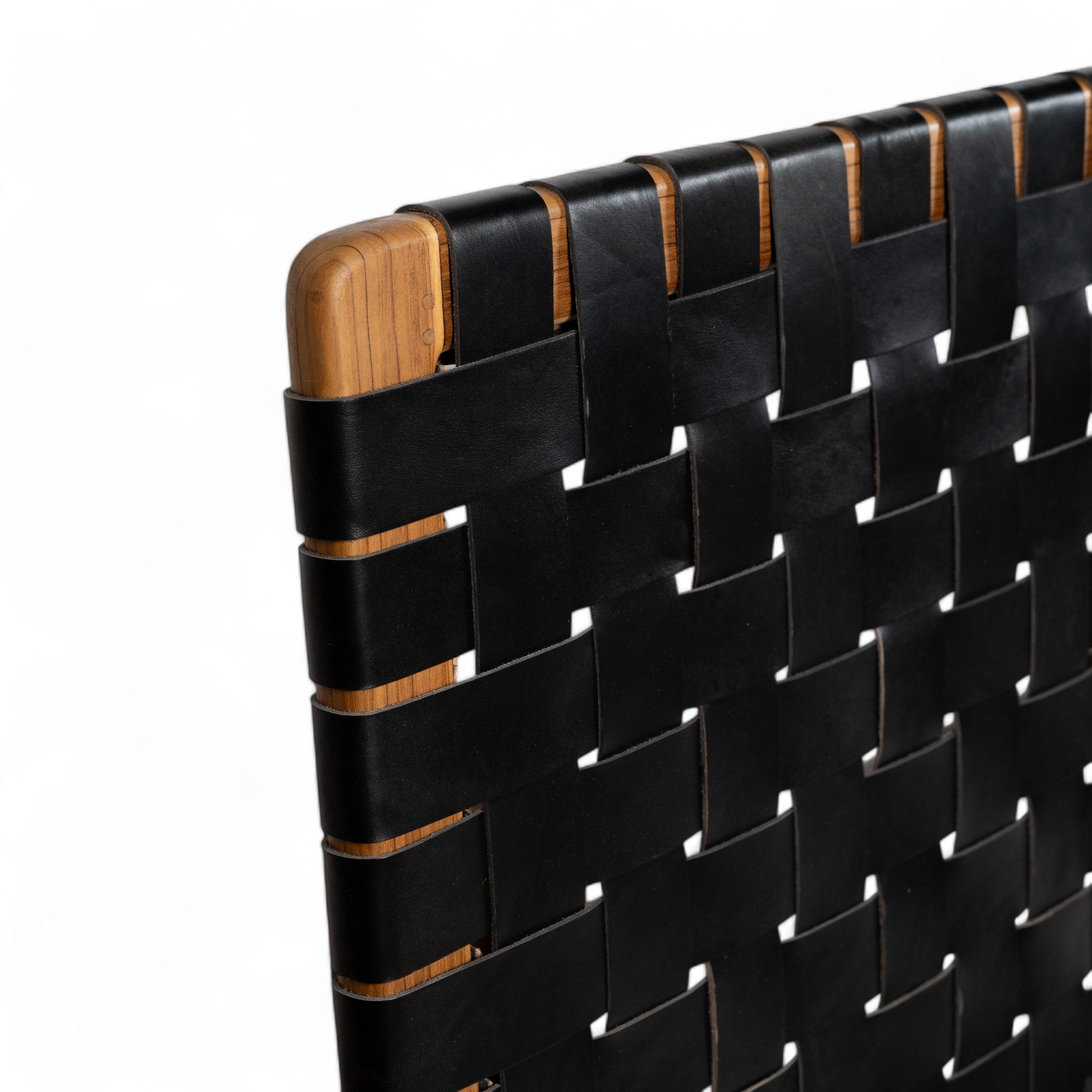 Headboard 'Umalas' in Teak and Leather 180 / 160 cm