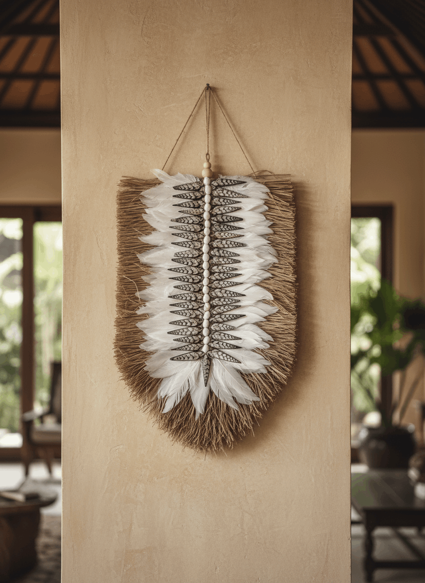 Wall Decoration – Nias Feather & Shell - Kayu Living