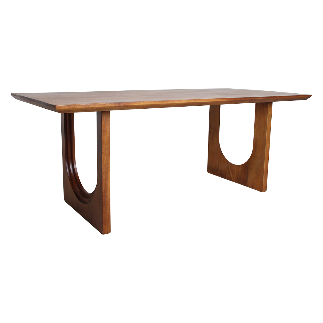 Raw Materials Bullnose Chamfered 200 cm dining table with sleek wooden surface and modern design, perfect for contemporary dining rooms.