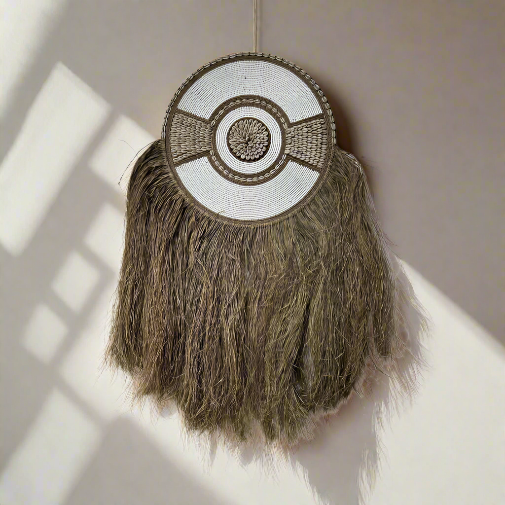 Väggbonad - Pärlskal & sjögräs, Vit