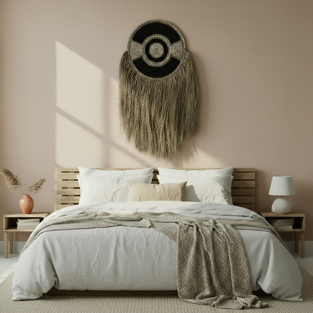 Beaded Shell & Seagrass Decor - Black