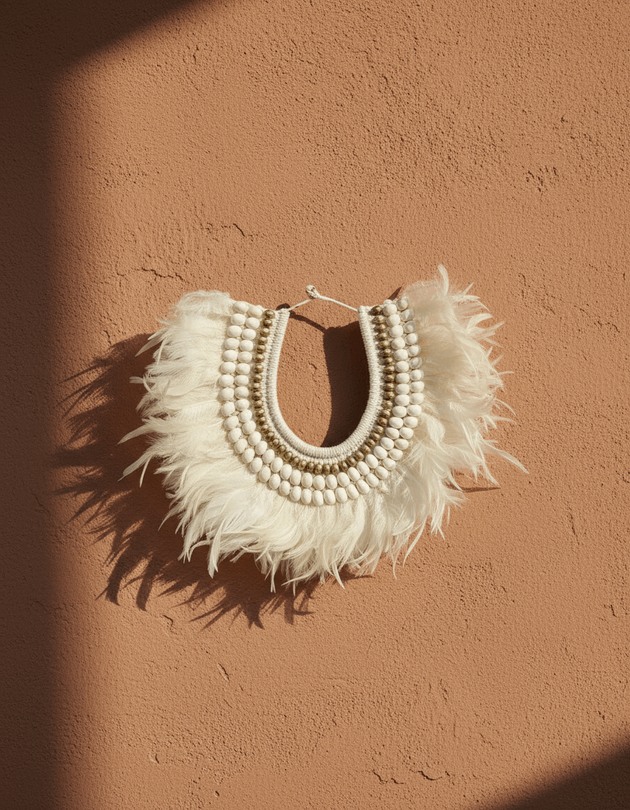 Feather Necklace – Ivory White - Kayu Living