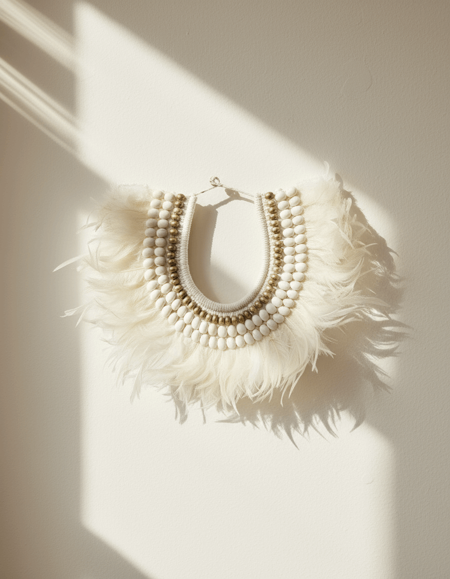 Feather Necklace – Ivory White - Kayu Living