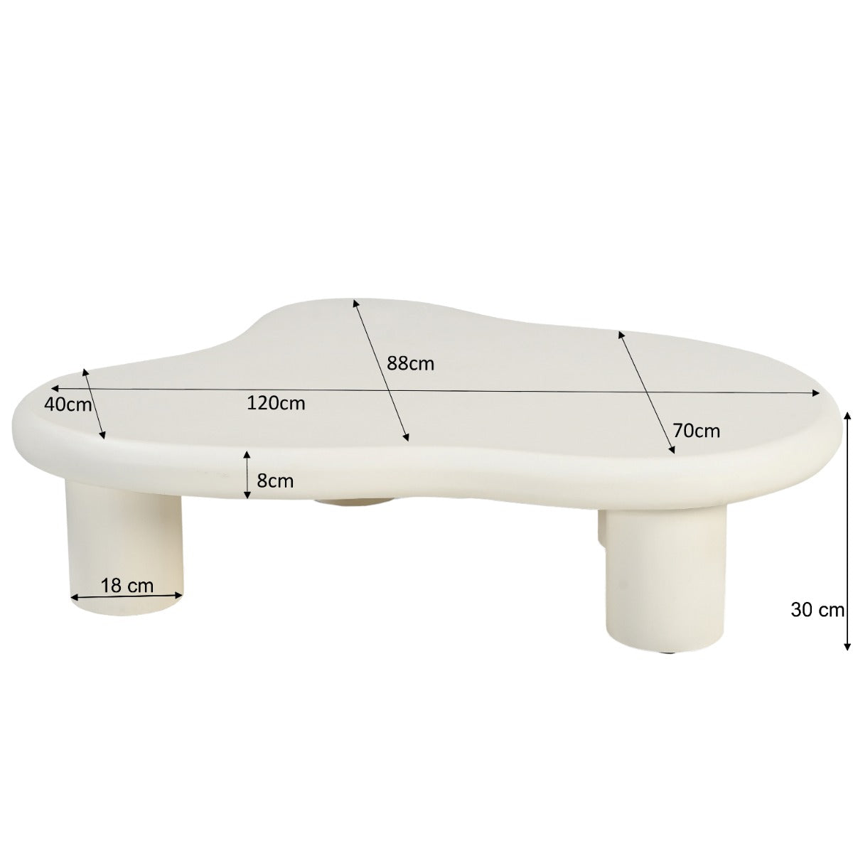 Kayu Living Brix Feline Sandy concrete-ciré coffee table with an organic, asymmetrical shape in a soft sandy tone.