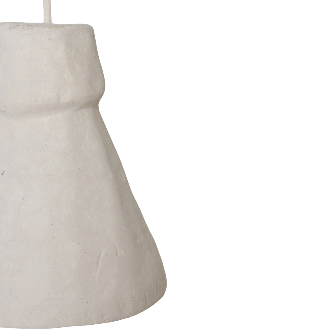Kayu Living Chalk Pugal pendant lamp in off-white Ecomix with a matte, stone-like textured finish.