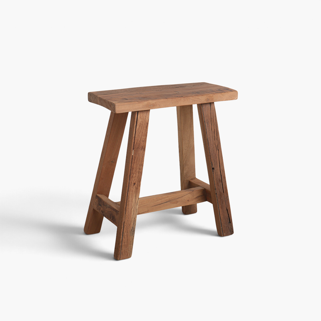 Kayu Living Farmwood compact bench made from reclaimed FSC-certified recycled wood with a rustic patina finish.