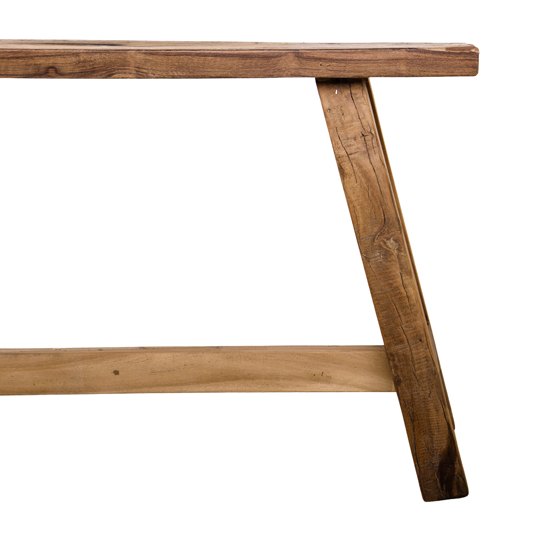 Kayu Living Farmwood 115cm bench made from reclaimed FSC-certified wood with natural grain and rustic finish.