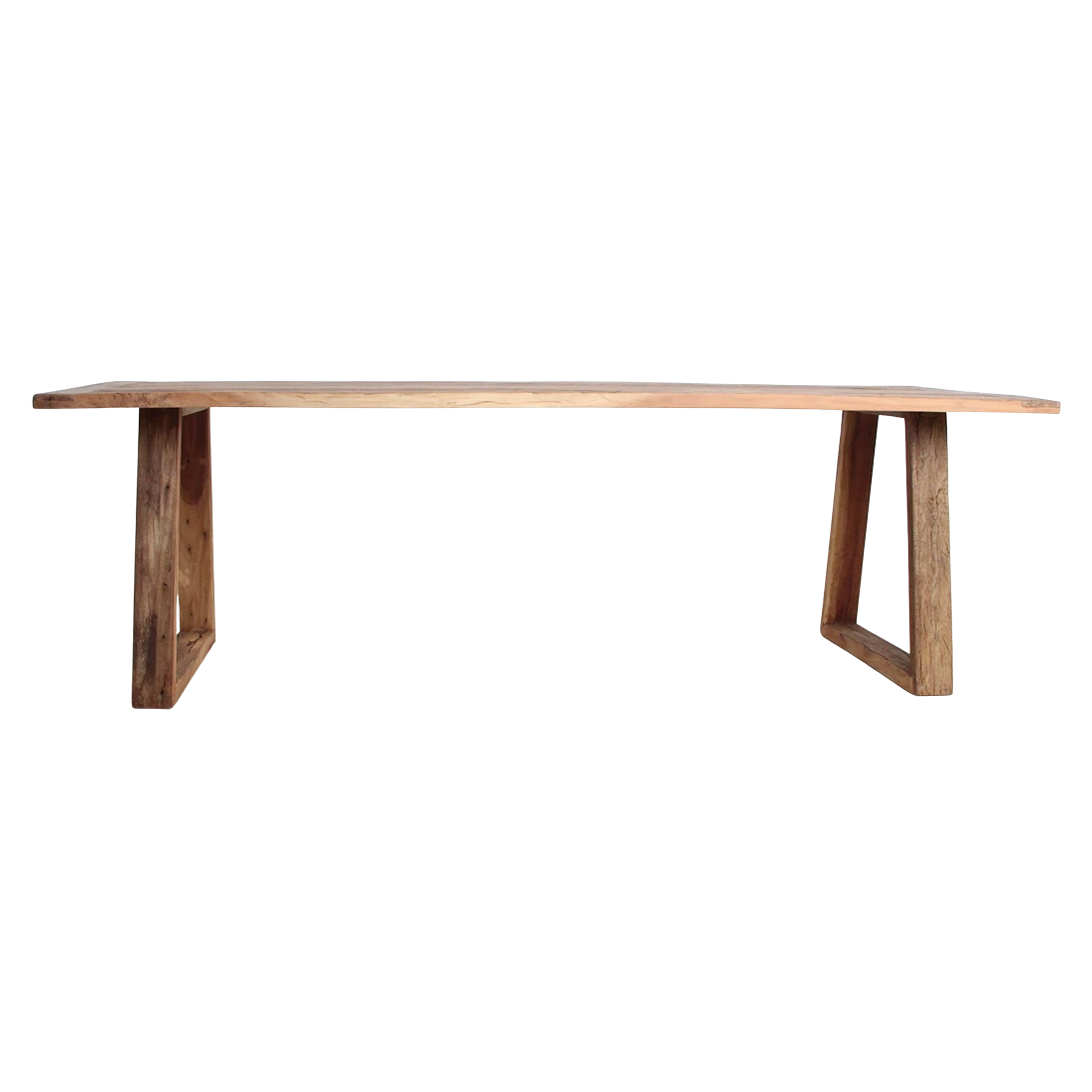 Kayu Living Farmwood dining table in brown recycled wood with natural grain and sturdy A-frame legs