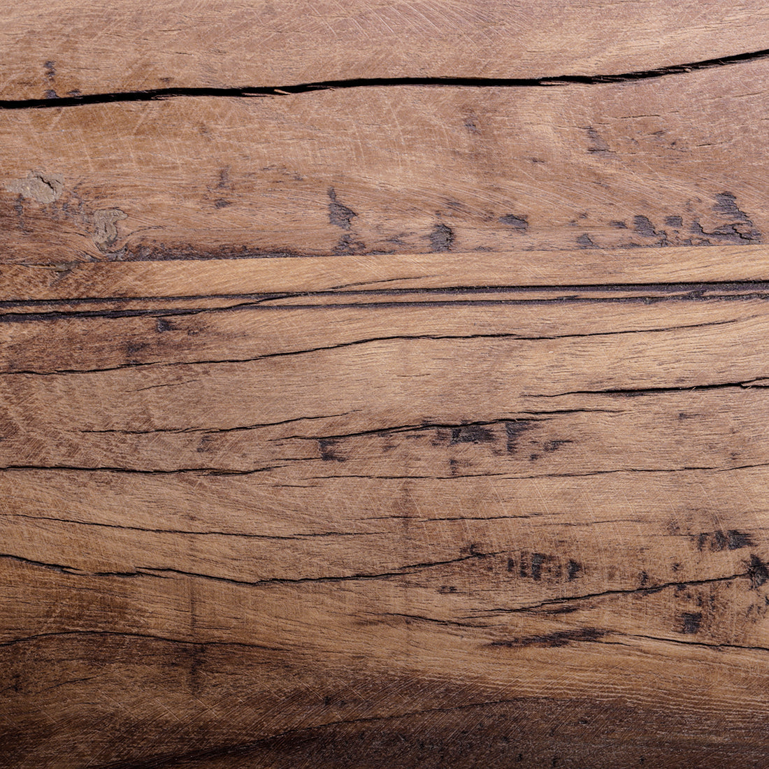 Kayu Living Farmwood coffee table surface showing natural wood grain, rustic knots, and weathered texture details.