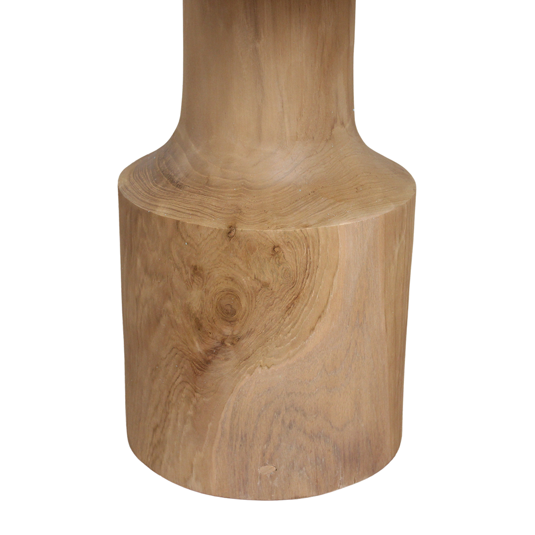 Kayu Living Nero Day side table made from natural sustainably sourced Indonesian teak with a smooth cylindrical base