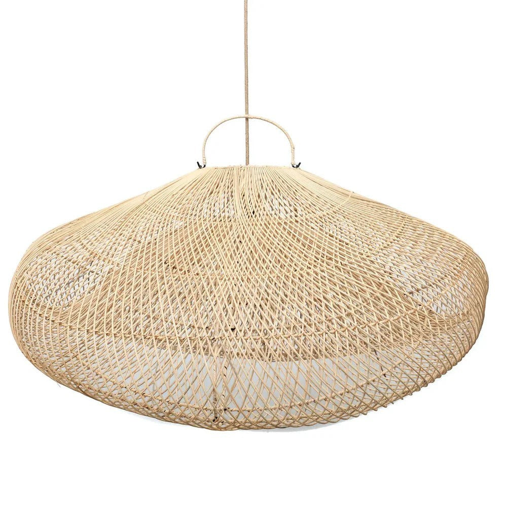 Kayu Living oversized natural rattan cloud pendant lamp, 120cm, boho style, ideal for living spaces or bedrooms.