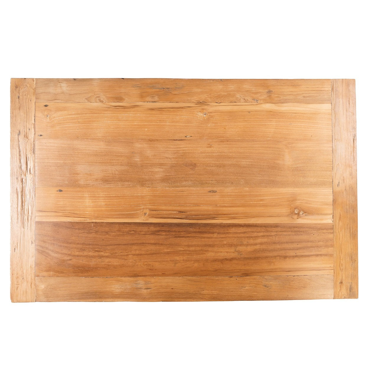 Kayu Living rectangular coffee table made from natural reclaimed Indonesian teak wood with a rustic grain finish.