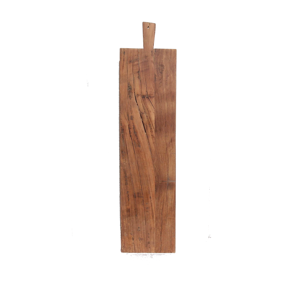 Kayu Living 90 cm handcrafted reclaimed wood snack board with natural grain and sturdy handle for serving.