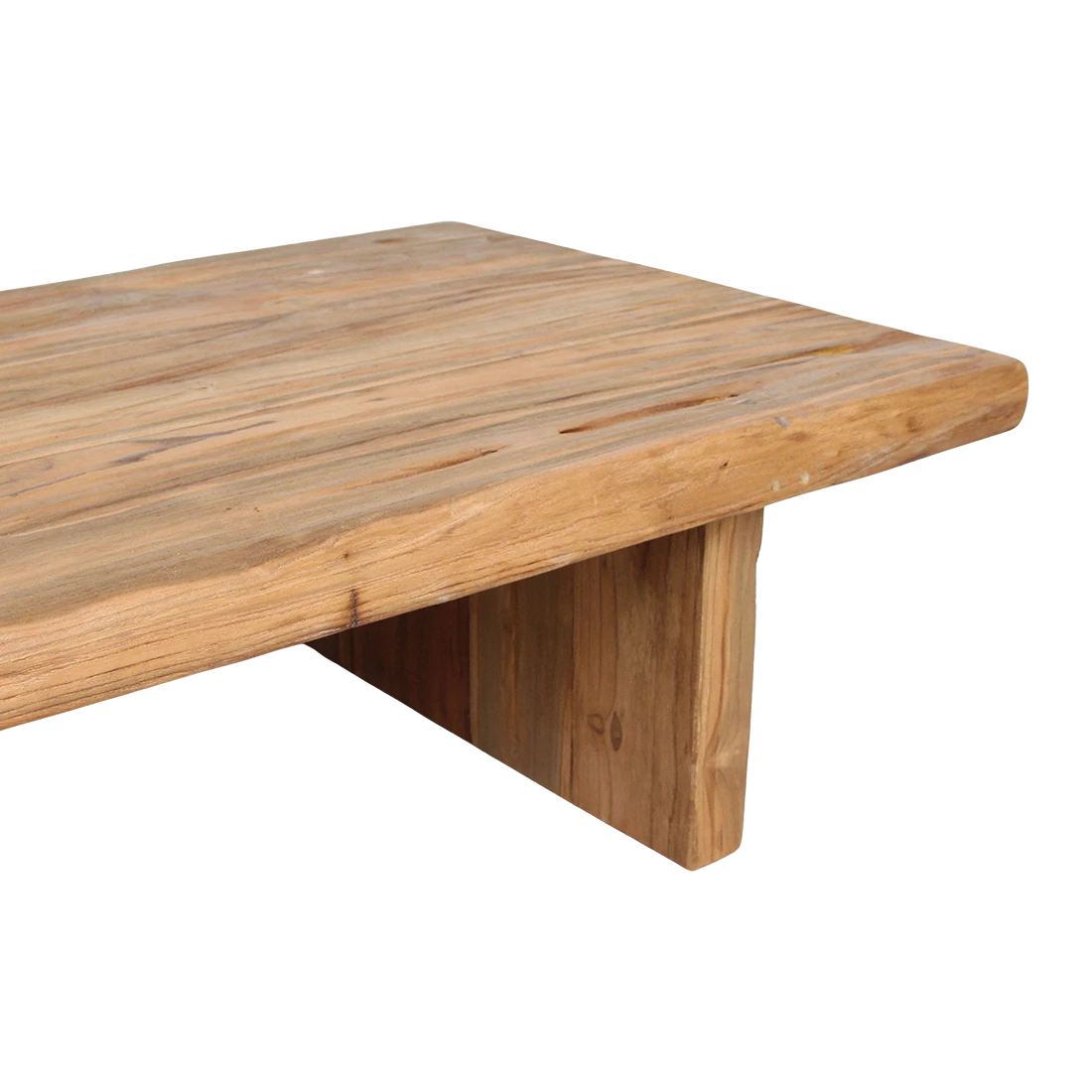 Kayu Living FSC-recycled teak coffee table with natural grain and unique character. 140x60x30 cm.