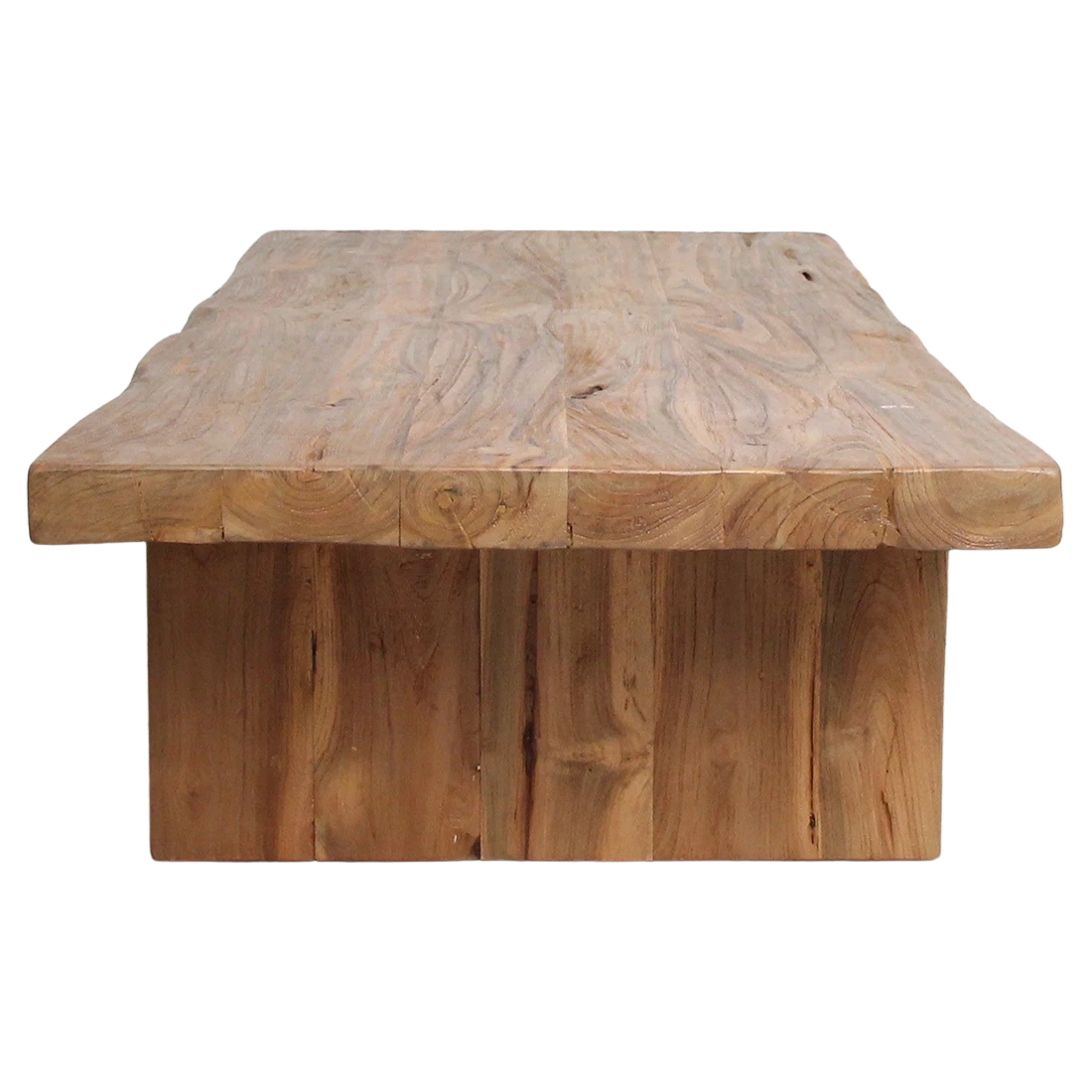 Kayu Living FSC-recycled teak coffee table with natural grain and unique character. 140x60x30 cm.