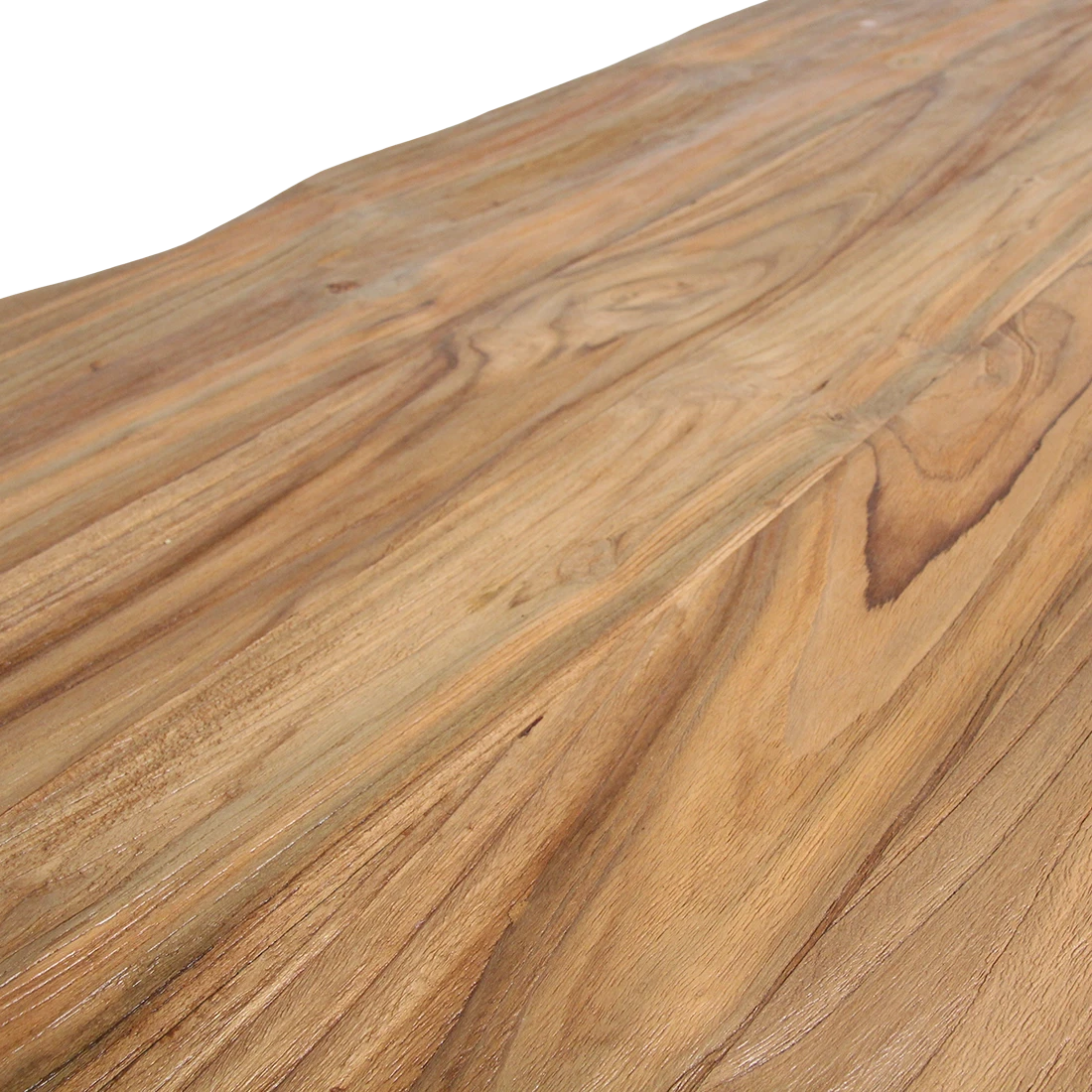 Kayu Living FSC-recycled teak coffee table with natural grain, 140x60x30 cm.