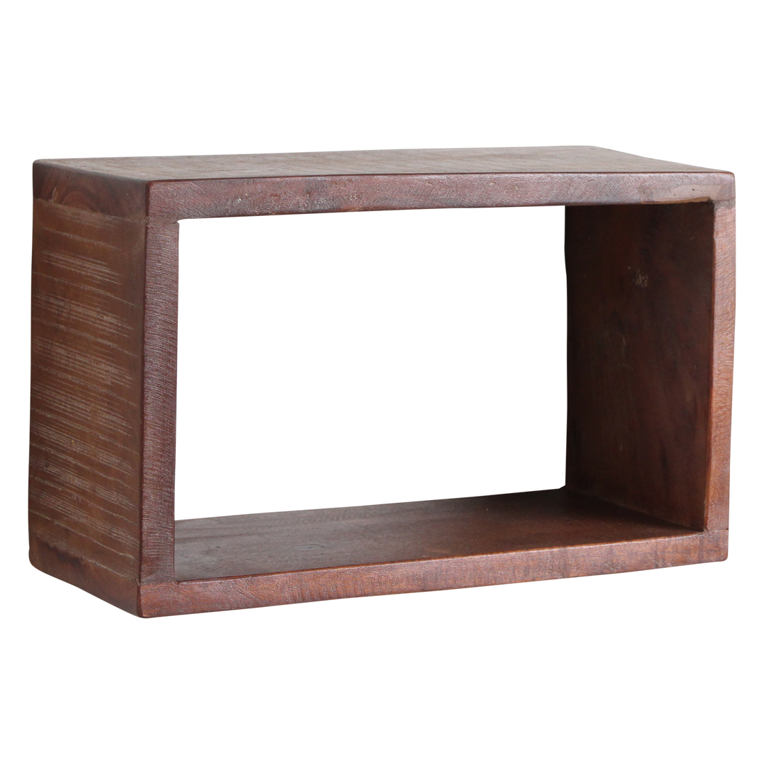 Kayu Living rectangular wall shelf made from warm-toned FSC recycled wood with a natural grain finish.