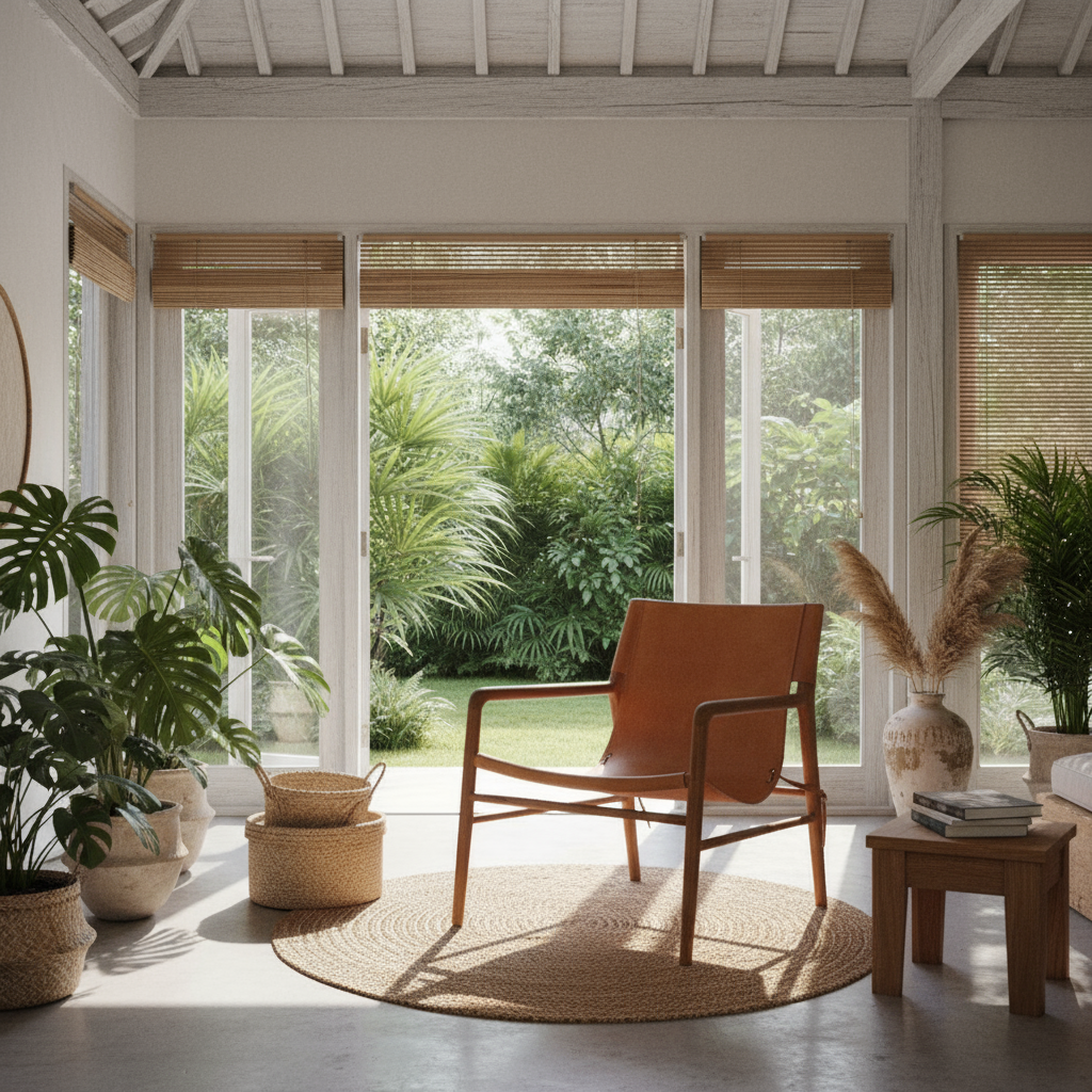 Loungestol 'Marita' i teak och läder