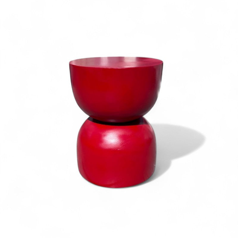 1/2 Cupped 'Lovina' Stool - Royal Red