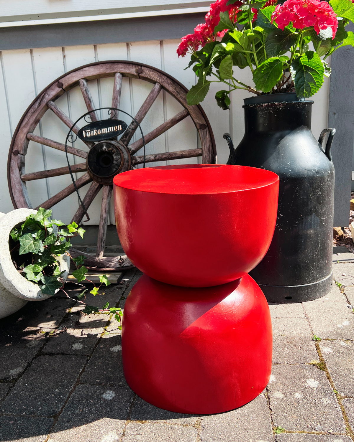 1/2 Cupped 'Lovina' Stool - Royal Red