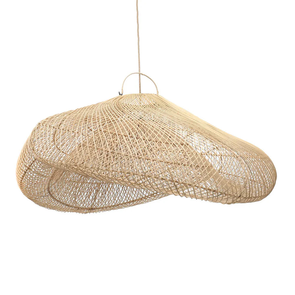Large natural-colored oversized "Cloud" pendant lamp shade by Lighting, showcasing its soft, fluffy cloud-like design.