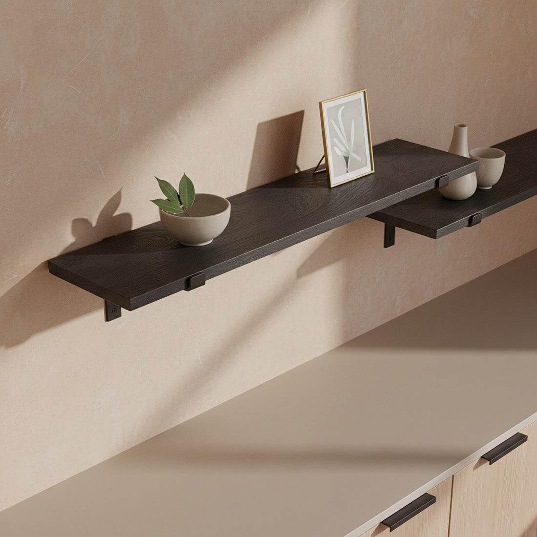 Factory vägghylla svart - FSC-återvunnet trä - 80 cm