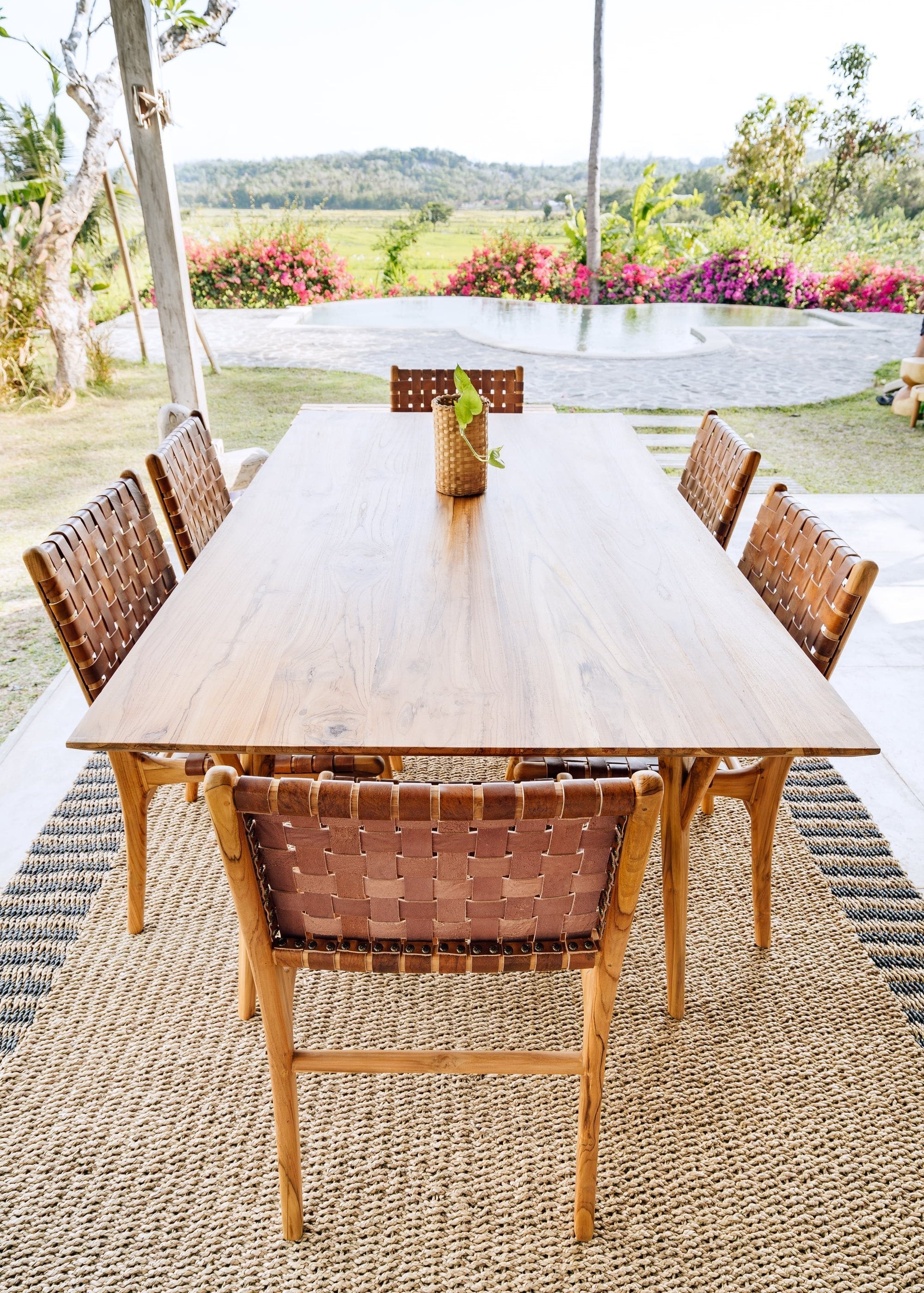 Dining Bundle: Berawa Teak Table 180 cm + Sanur Chairs