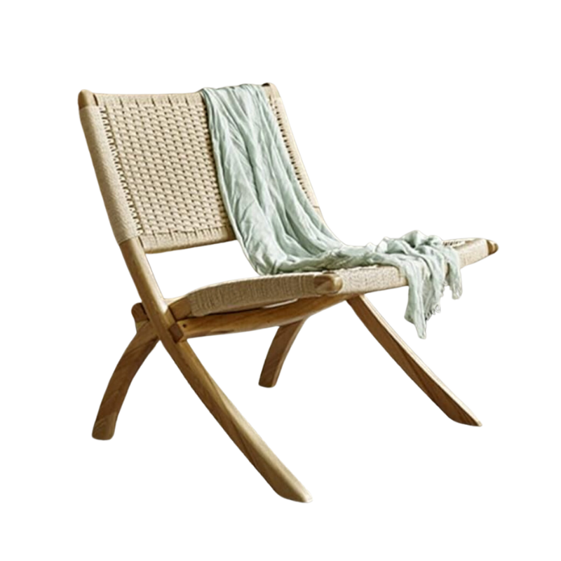 Cemagi Indoor Outdoor Teak Foldable Lounge Chair