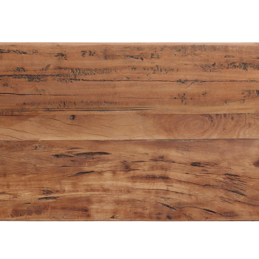 Raw Materials Farmwood console table with wooden surface and sleek metal legs, ideal for entryways or living rooms.