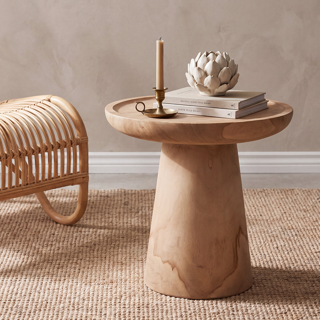 Nero Ray teak side table