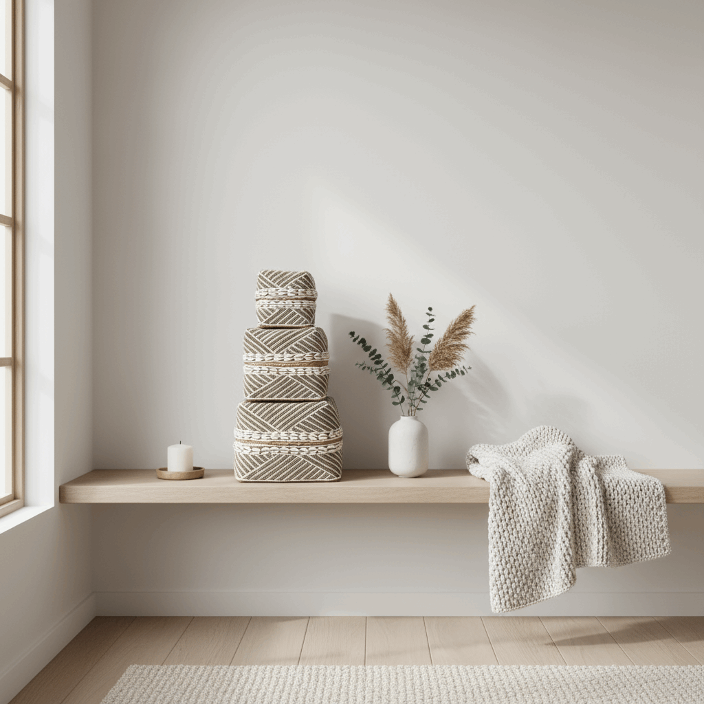 Beaded Box - Gold & White, Shells - Kayu Living