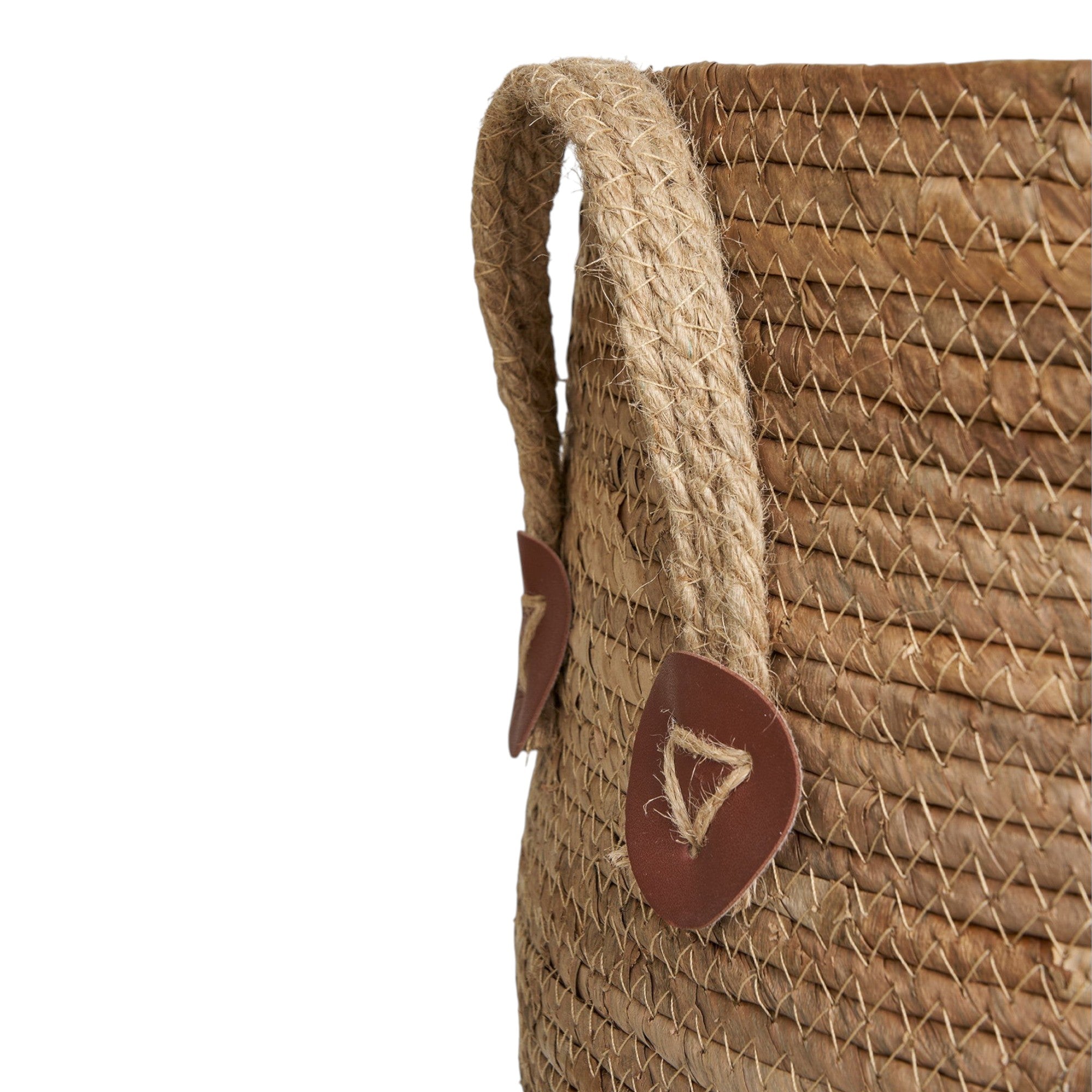 Kayu Living Aosta natural banana-leaf storage basket with durable woven texture and sturdy rope handles
