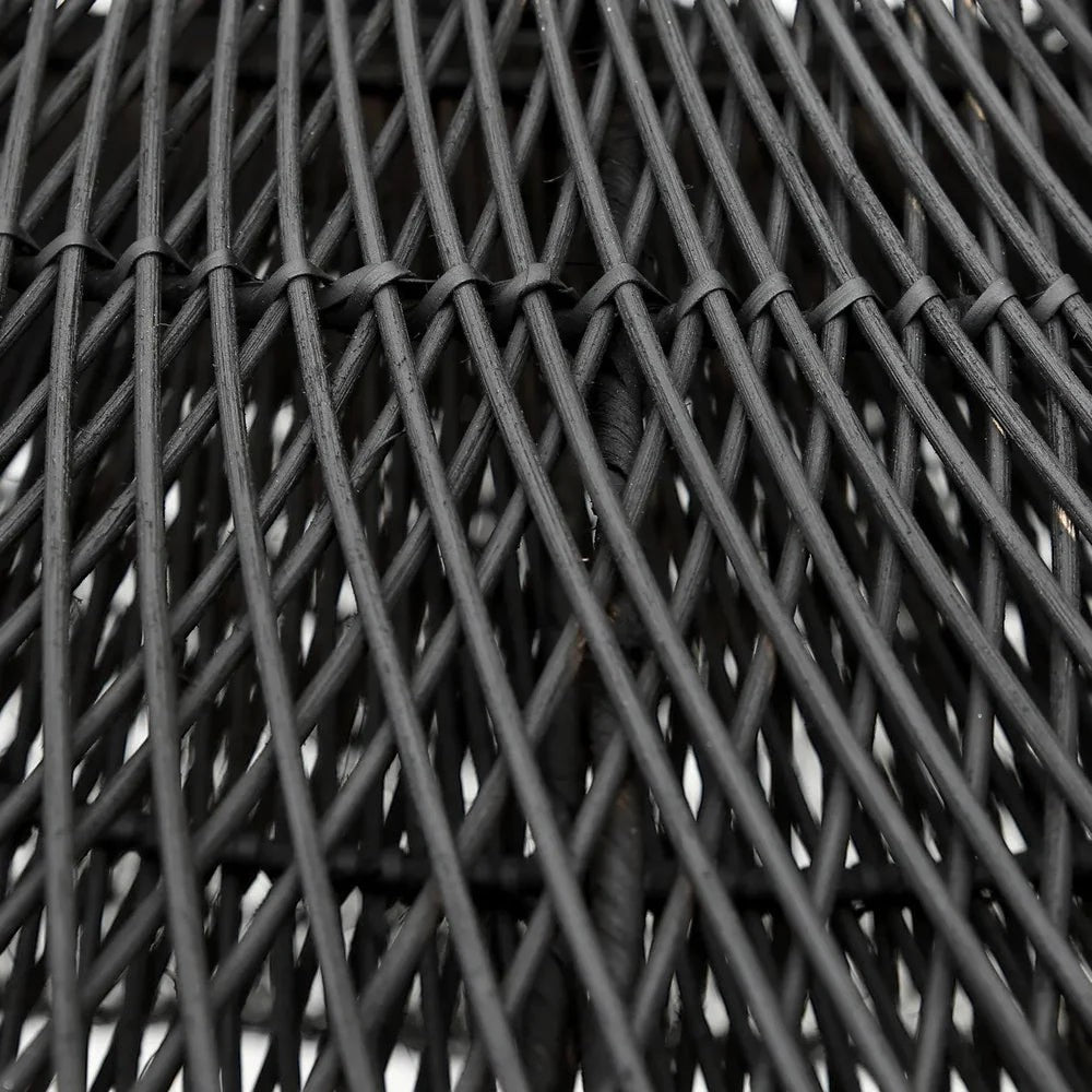 Kayu Living black oversized rattan pendant lamp with a woven, sculptural design. XXL size.