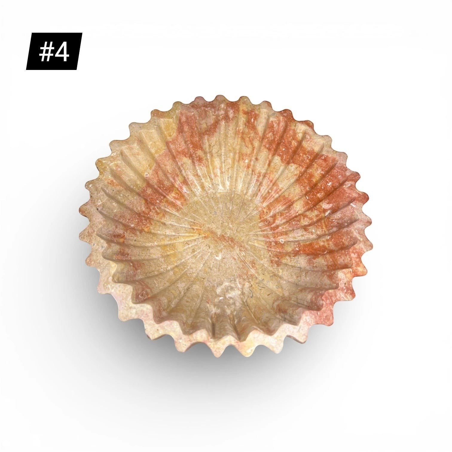 Kayu Living caramel wavy edge onyx stone bowl, ideal for serving or decor.
