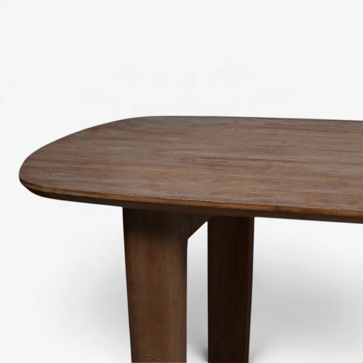 Kayu Living Cortez dining table in Malta finish with a natural wood texture and rounded edge minimalist design