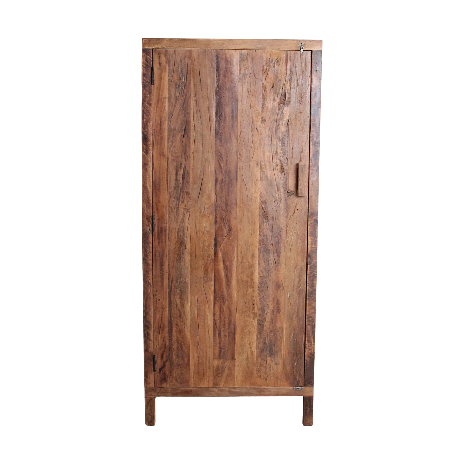 Kayu Living Farmwood one-door cabinet made from rustic FSC-recycled wood with a warm, unique patina.