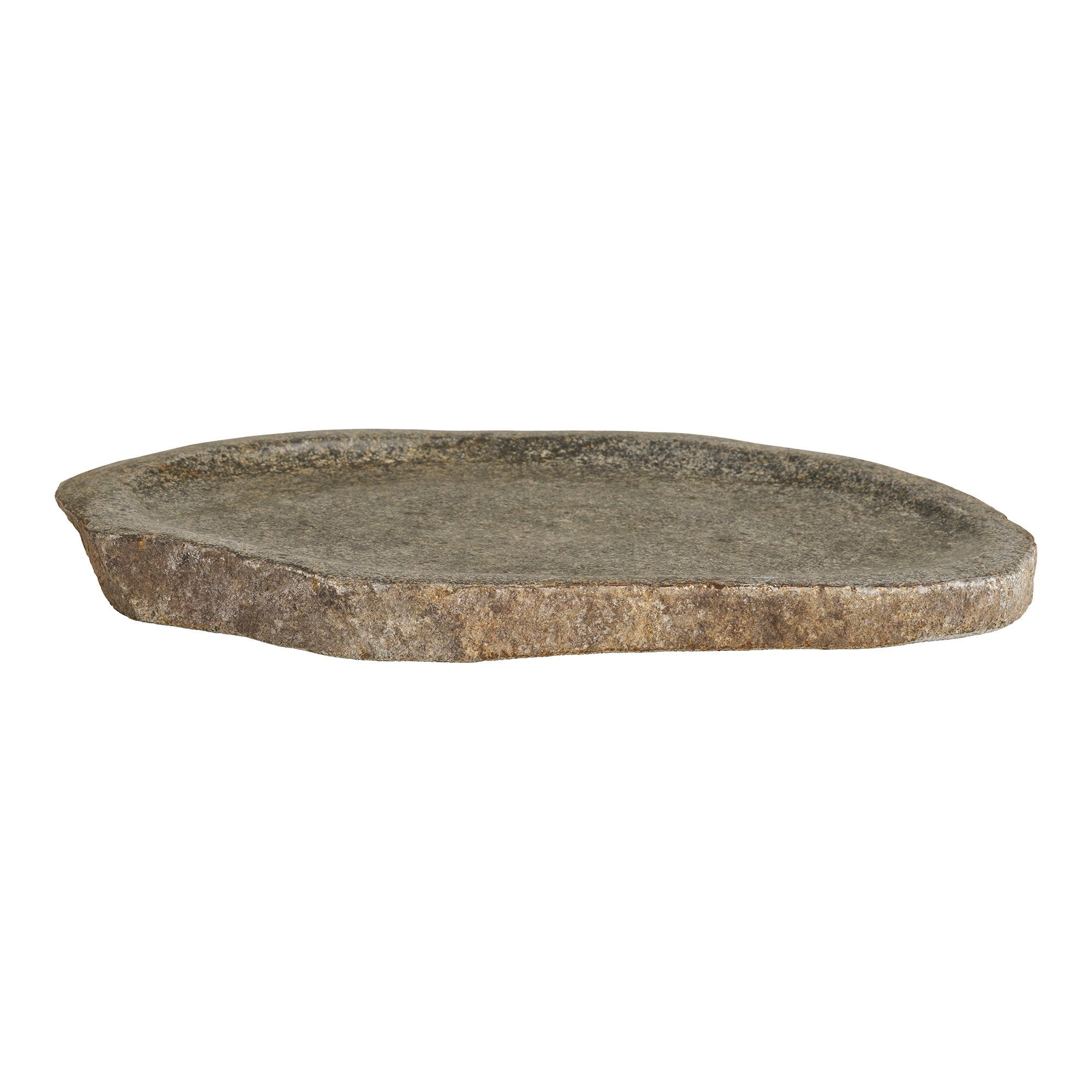 Kayu Living Gara natural riverstone tray with a tactile matte finish and organic, solid stone craftsmanship.