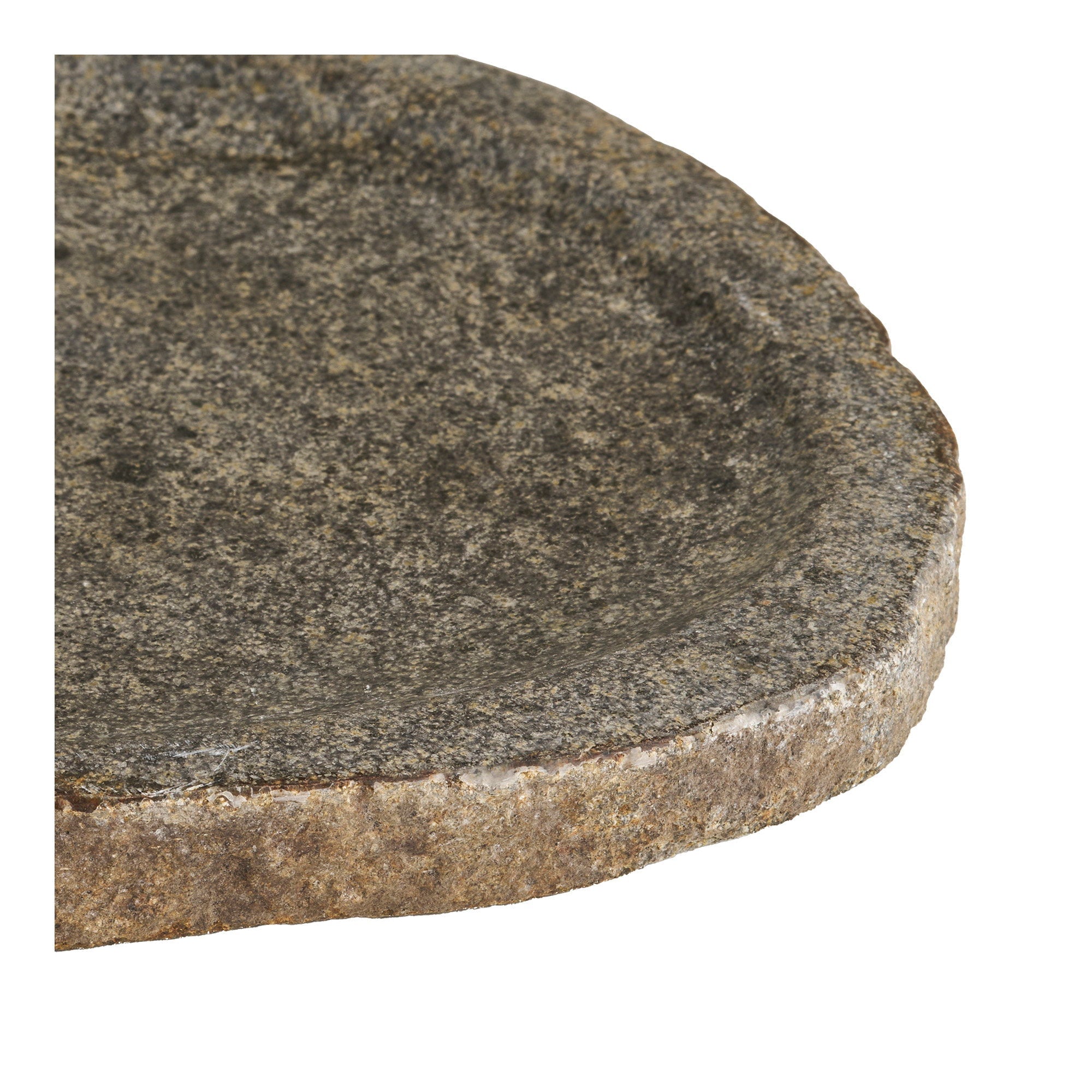 Kayu Living Gara tray made of natural riverstone with a textured matte finish and organic rounded edges.