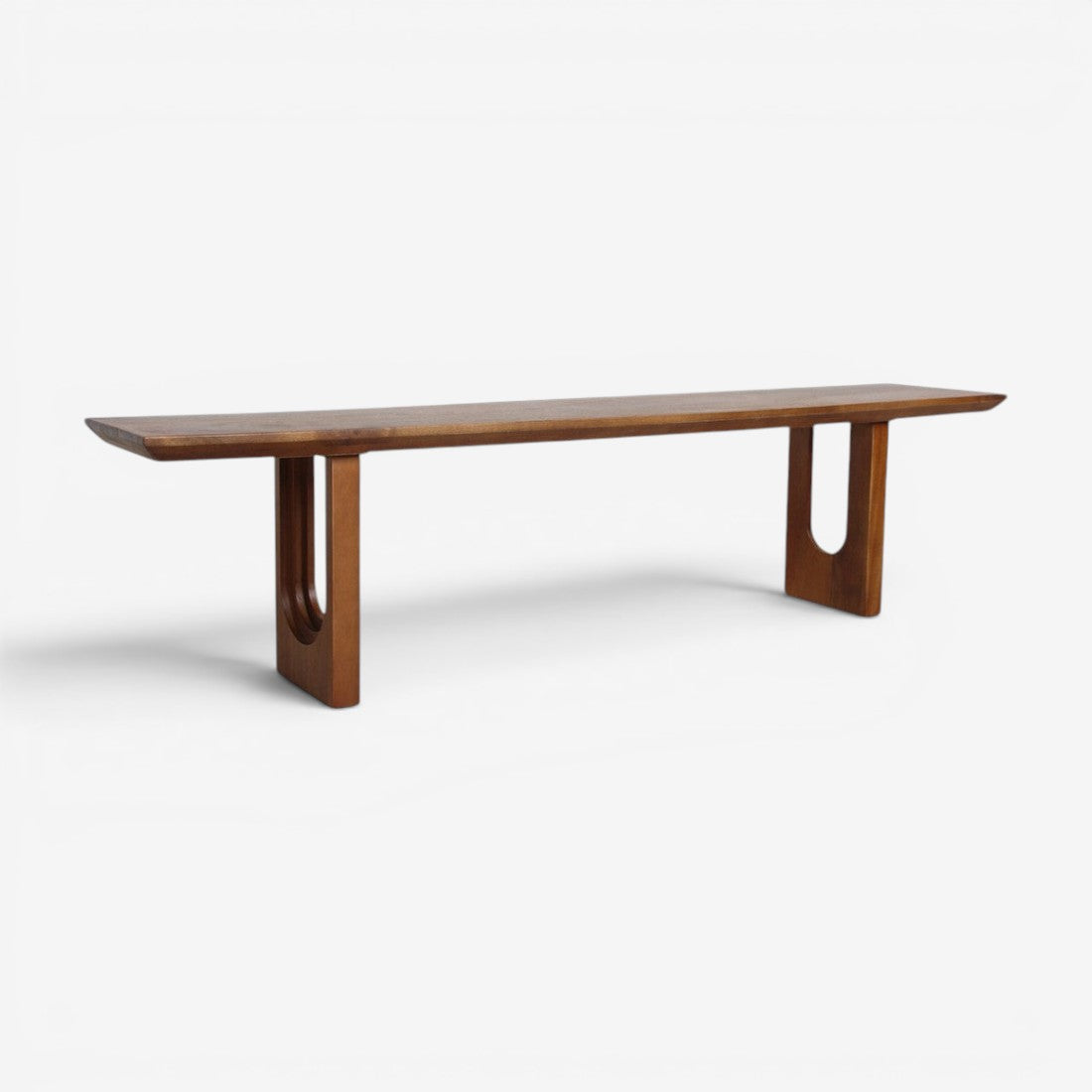 Kayu Living 180cm dining bench made of sustainable mango wood with a bullnose chamfered edge and unique cutout legs.