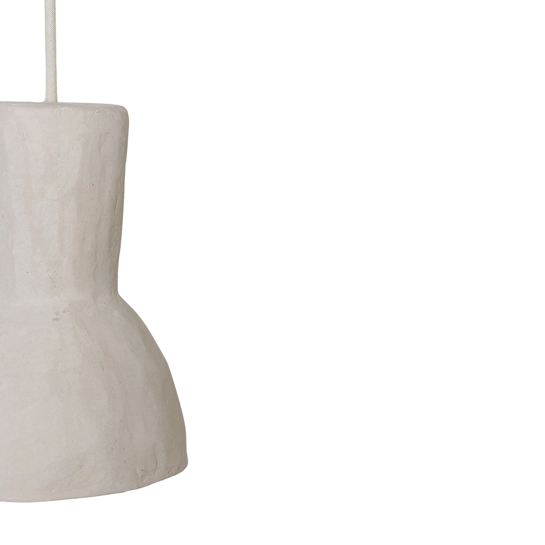 Kayu Living Moro chalk pendant lamp in a sand-colored matte Ecomix finish with a textured, artisanal design.