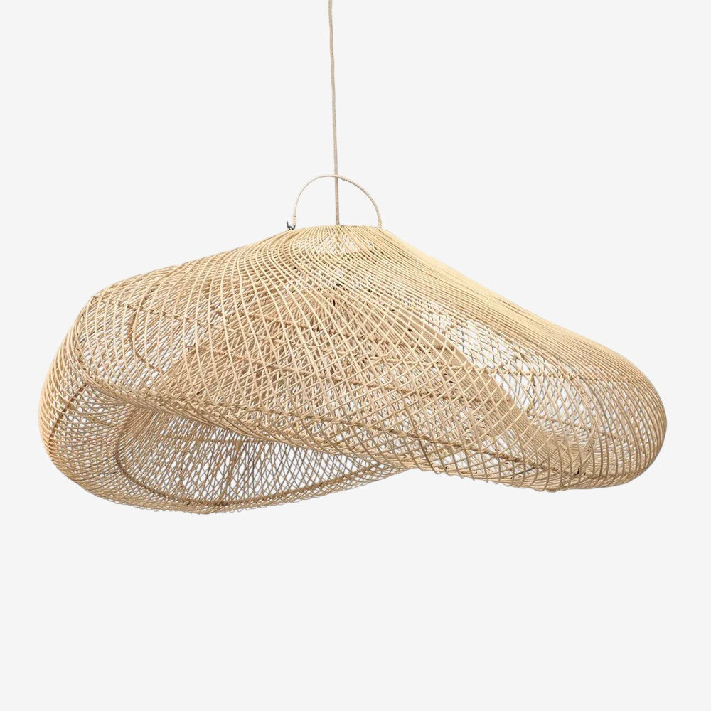 Kayu Living oversized natural rattan cloud pendant lamp, 120cm, boho style.