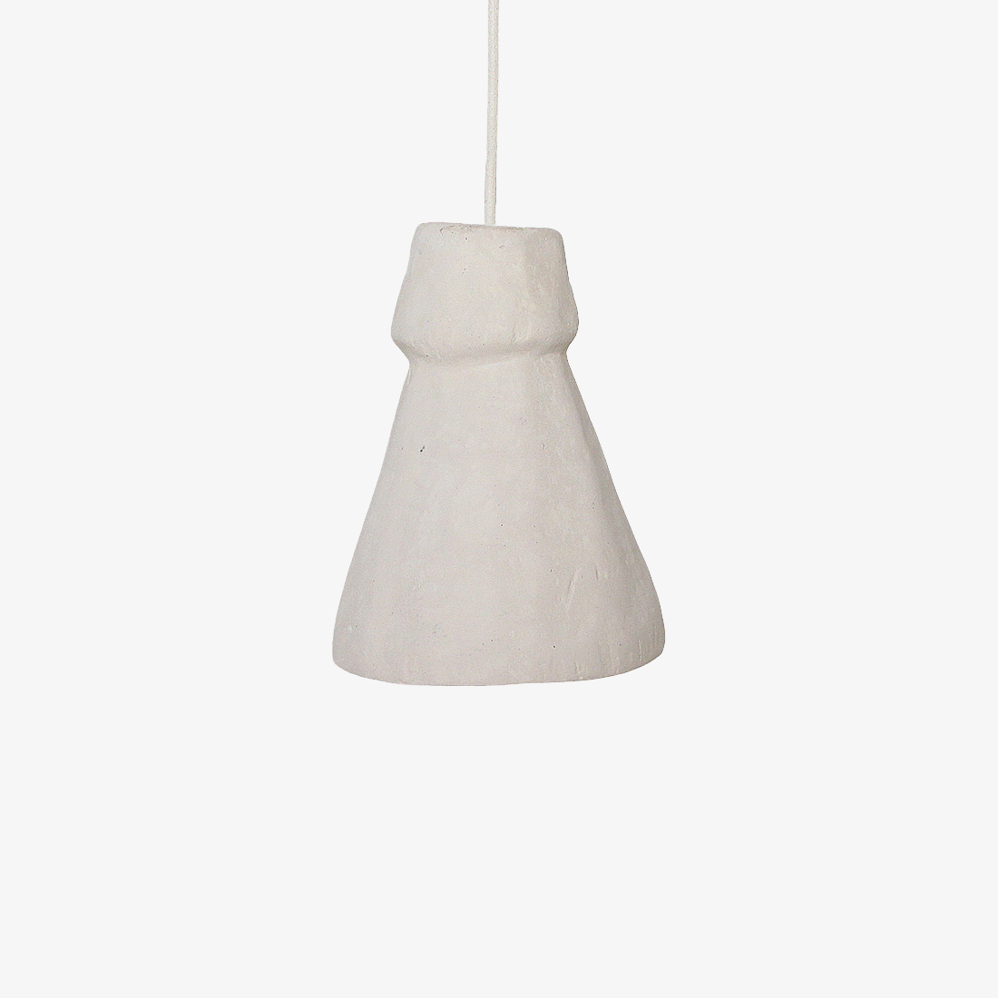 Kayu Living Pugal pendant lamp in off-white Ecomix with a matte, chalky stone-like texture and organic shape.