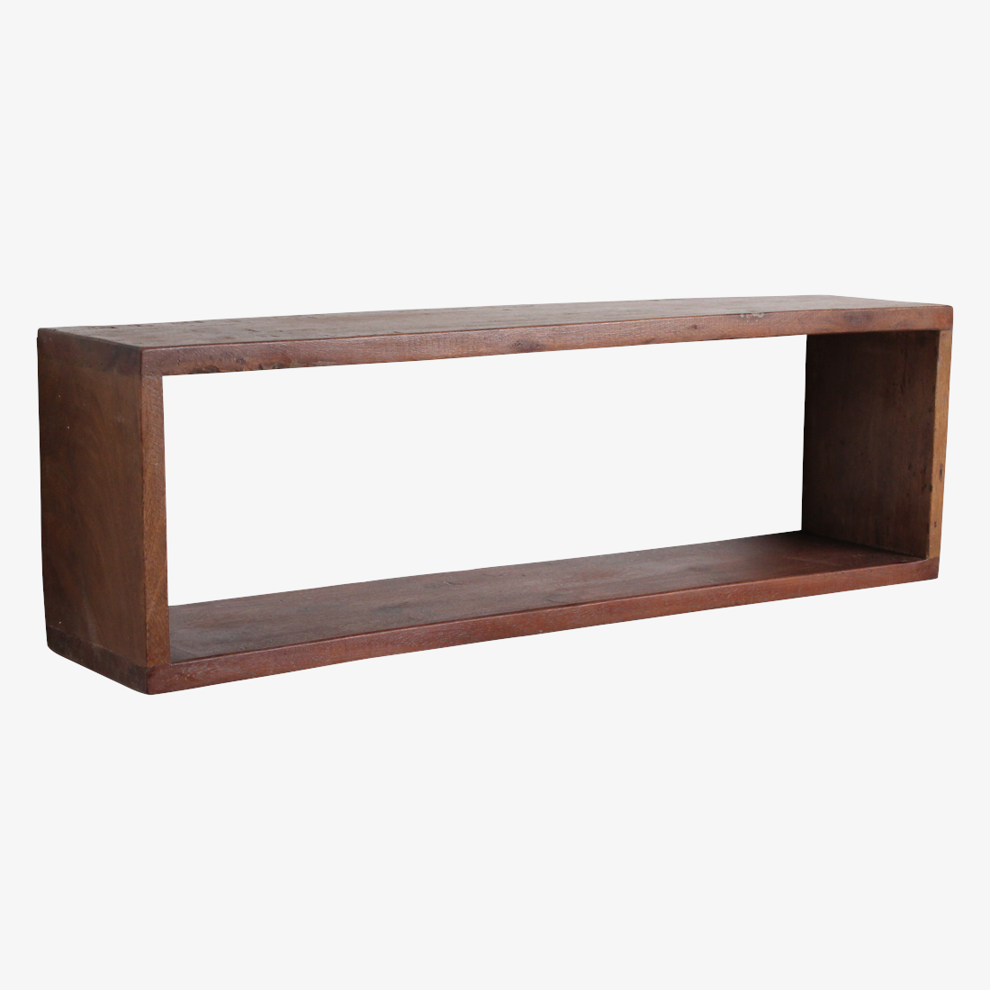 Kayu Living industrial wall shelf box made from dark reclaimed FSC-recycled timber with a rustic patina.