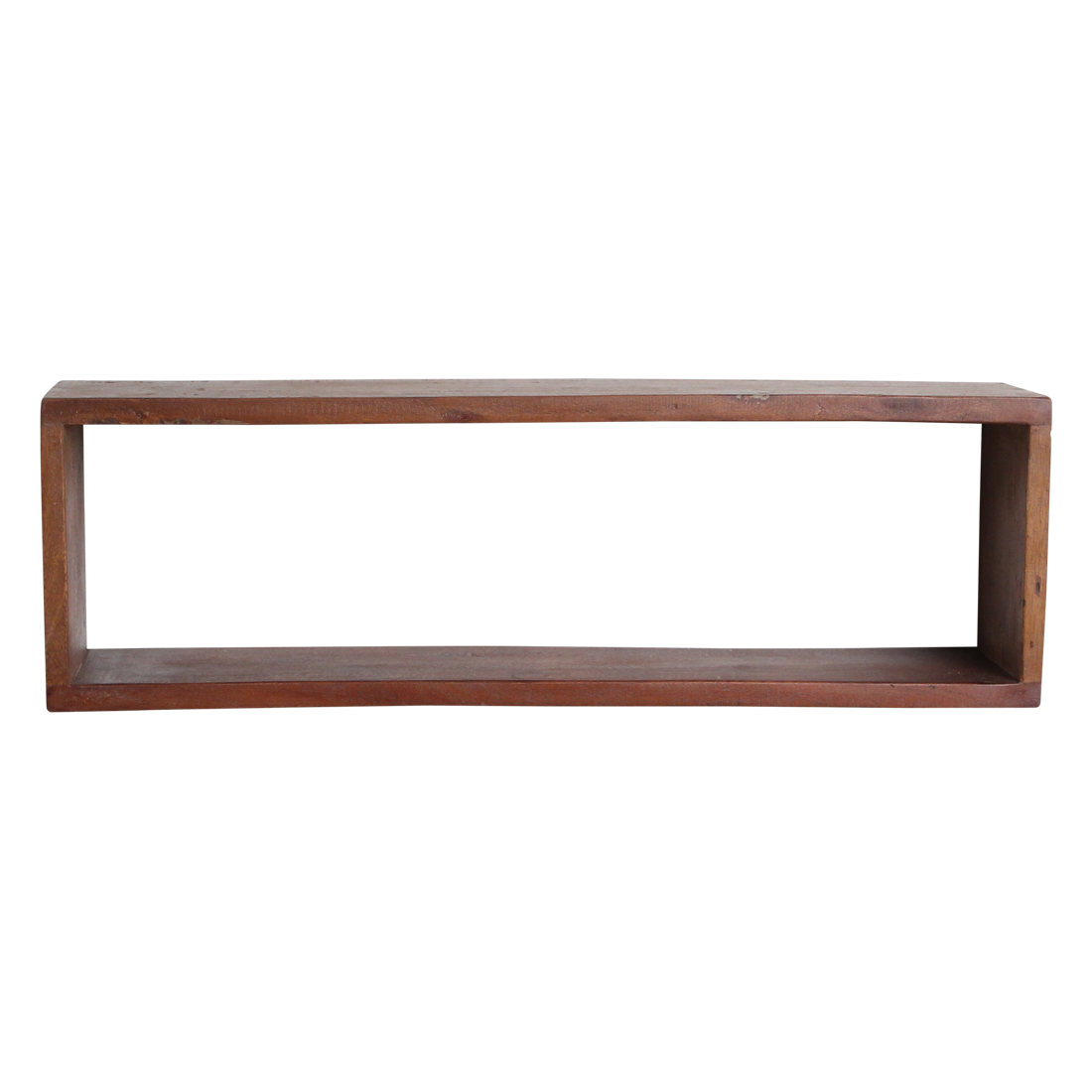 Kayu Living industrial wall shelf box made from dark reclaimed FSC-recycled wood with a natural patina.